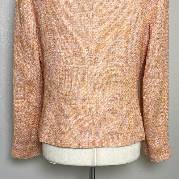 •LAFAYETTE 148 New York• Tara Half-Zip Mock Neck Blazer in Peach Tweed Size 6 - Picture 10 of 12